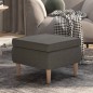 vidaXL Taburete con patas de madera tapizado tejido gris oscuro vidaXL Taburete con patas de madera tapizado tejido gris oscuro