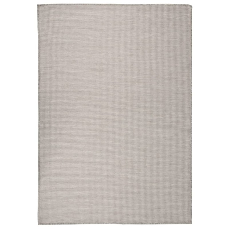 vidaXL Alfombra de exterior de tejido plano gris taupe 140x200 cm