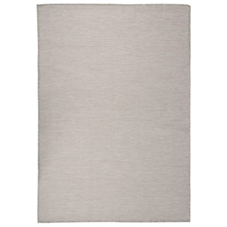 vidaXL Alfombra de exterior de tejido plano gris taupe 140x200 cm