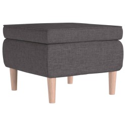 vidaXL Taburete con patas de madera tapizado tejido gris oscuro