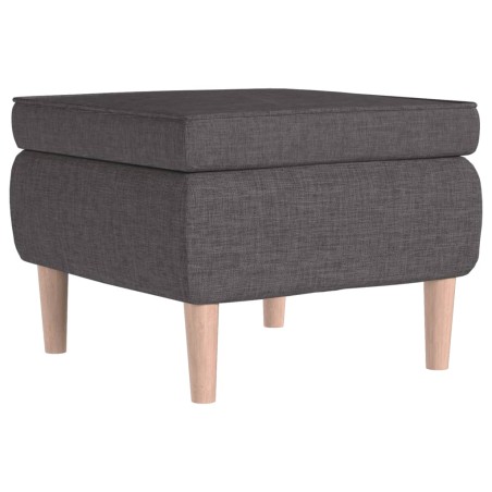 vidaXL Taburete con patas de madera tapizado tejido gris oscuro