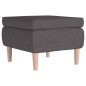 vidaXL Taburete con patas de madera tapizado tejido gris oscuro vidaXL Taburete con patas de madera tapizado tejido gris oscuro