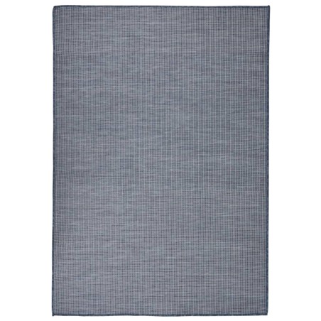 vidaXL Alfombra de exterior de tejido plano azul 140x200 cm
