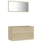 vidaXL Set de muebles de baño 2 pzas contrachapada roble Sonoma vidaXL Set de muebles de baño 2 pzas contrachapada roble Sonoma