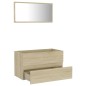 vidaXL Set de muebles de baño 2 pzas contrachapada roble Sonoma vidaXL Set de muebles de baño 2 pzas contrachapada roble Sonoma