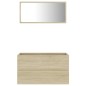 vidaXL Set de muebles de baño 2 pzas contrachapada roble Sonoma vidaXL Set de muebles de baño 2 pzas contrachapada roble Sonoma
