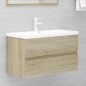 vidaXL Set de muebles de baño 2 pzas contrachapada roble Sonoma vidaXL Set de muebles de baño 2 pzas contrachapada roble Sonoma