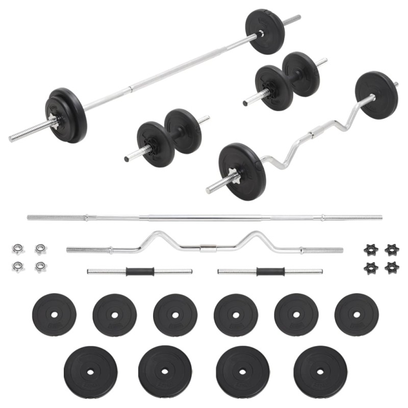 vidaXL Juego de barras y pesas 30 kg vidaXL Juego de barras y pesas 30 kg