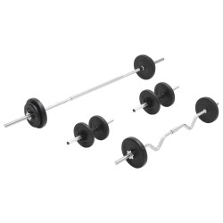vidaXL Juego de barras y pesas 30 kg