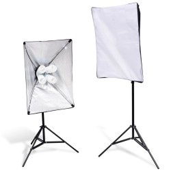vidaXL Soportes de luces con softbox 2 unidades 