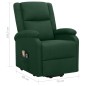 vidaXL Sillón de masaje elevable tela verde oscuro vidaXL Sillón de masaje elevable tela verde oscuro