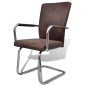 vidaXL Sillas de comedor voladizas 2 unidades leathaire marrón vidaXL Sillas de comedor voladizas 2 unidades leathaire marrón