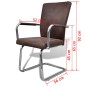 vidaXL Sillas de comedor voladizas 2 unidades leathaire marrón vidaXL Sillas de comedor voladizas 2 unidades leathaire marrón