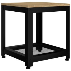vidaXL Mesita auxiliar MDF y hierro marrón claro y negro 40x40x45 cm