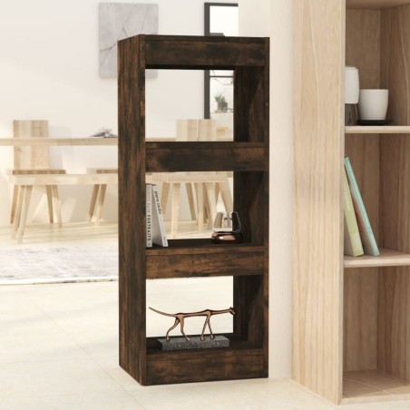 vidaXL Estantería/divisor madera ingeniería roble ahumado 40x30x103 cm