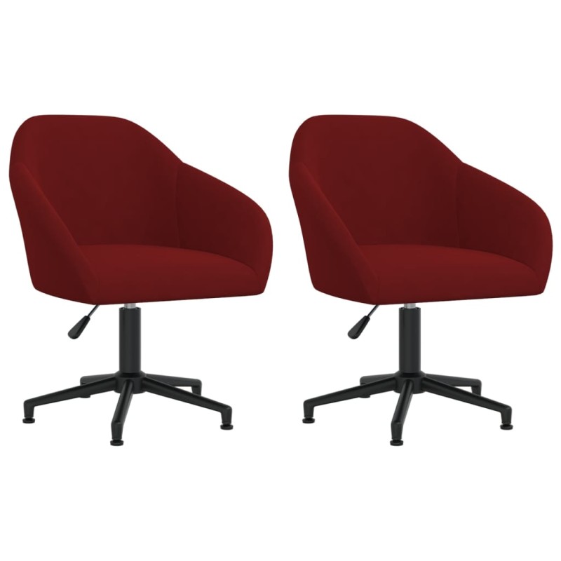 vidaXL Sillas de comedor giratorias 2 uds terciopelo rojo vino tinto vidaXL Sillas de comedor giratorias 2 uds terciopelo rojo vino tinto