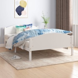 vidaXL Estructura de cama de madera maciza de pino blanco 140x200 cm