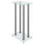 vidaXL Soportes de altavoces 2 uds vidrio templado plateado 4 pilares vidaXL Soportes de altavoces 2 uds vidrio templado plateado 4 pilares