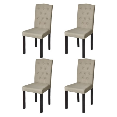 vidaXL Sillas de comedor 4 unidades tela camel