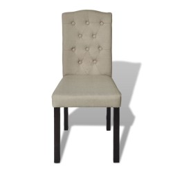 vidaXL Sillas de comedor 4 unidades tela camel