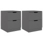 vidaXL Mesitas noche 2 uds madera ingeniería gris 40x40x50 cm