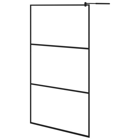 vidaXL Mampara ducha accesible vidrio ESG transparente negro 115x195cm