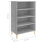 vidaXL Aparador de madera contrachapada gris hormigón 57x35x90 cm vidaXL Aparador de madera contrachapada gris hormigón 57x35x90 cm