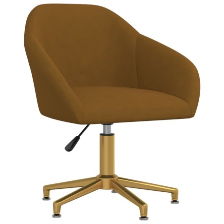 vidaXL Silla de comedor giratoria de terciopelo marrón
