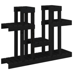 vidaXL Soporte para plantas madera maciza pino negro 104,5x25x77,5 cm