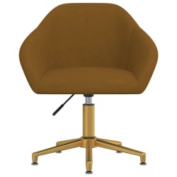 vidaXL Silla de comedor giratoria de terciopelo marrón