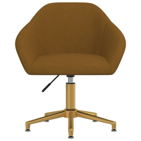 vidaXL Silla de comedor giratoria de terciopelo marrón