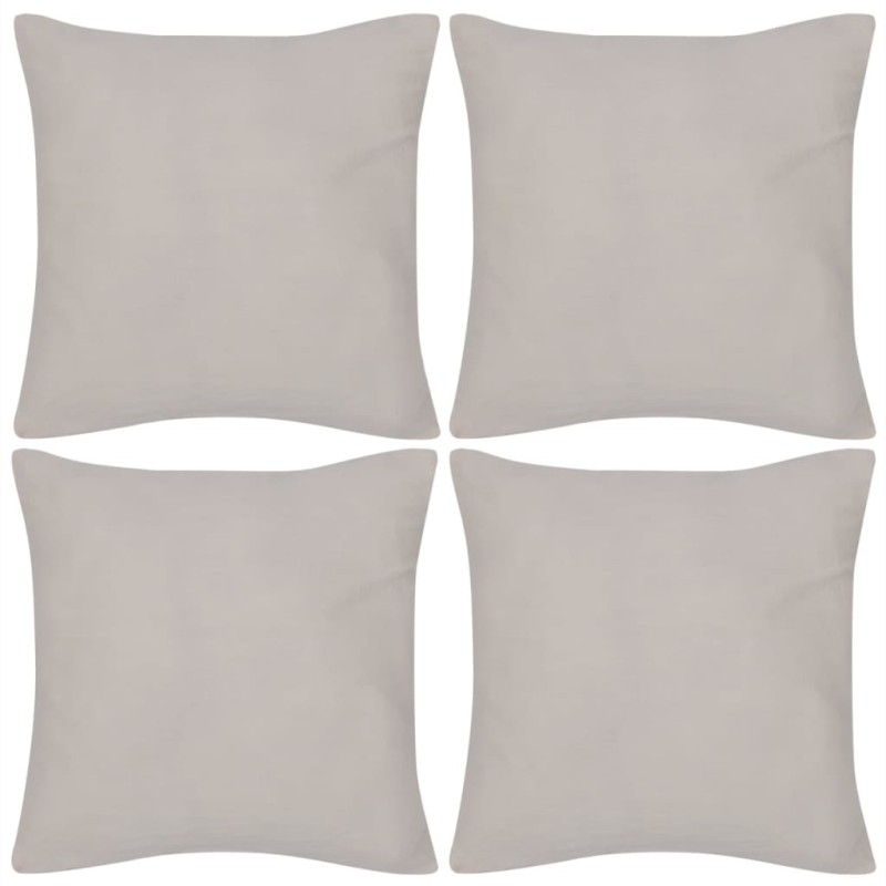 4 fundas beige para cojines de algodón, 40 x 40 cm 4 fundas beige para cojines de algodón, 40 x 40 cm