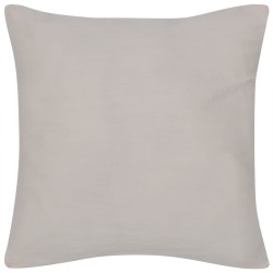 4 fundas beige para cojines de algodón, 40 x 40 cm