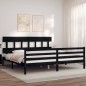 vidaXL Estructura de cama con cabecero madera maciza negro 200x200 cm vidaXL Estructura de cama con cabecero madera maciza negro 200x200 cm