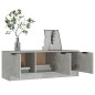vidaXL Mueble de TV madera contrachapada gris hormigón 102x35x36,5 cm vidaXL Mueble de TV madera contrachapada gris hormigón 102x35x36,5 cm