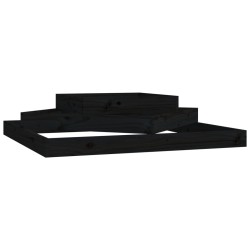 vidaXL Jardinera madera maciza de pino negro 112x112x27 cm