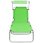 vidaXL Tumbona plegable con toldo aluminio verde vidaXL Tumbona plegable con toldo aluminio verde