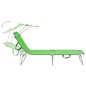vidaXL Tumbona plegable con toldo aluminio verde vidaXL Tumbona plegable con toldo aluminio verde
