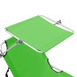 vidaXL Tumbona plegable con toldo aluminio verde vidaXL Tumbona plegable con toldo aluminio verde