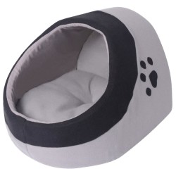 vidaXL Cama cubo para gatos tamaño L gris y negra