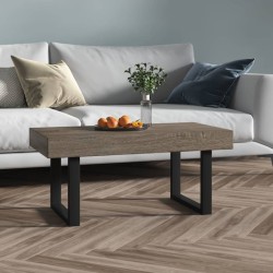 vidaXL Mesa de centro MDF y hierro gris y negro 90x45x40 cm