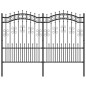 vidaXL Valla de jardín con punta de lanza acero recubierto negro 190cm vidaXL Valla de jardín con punta de lanza acero recubierto negro 190cm