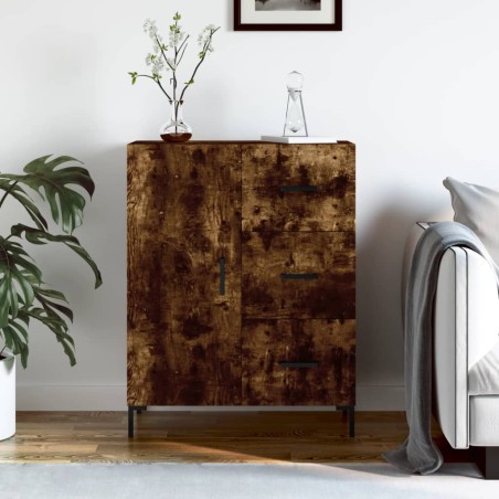 vidaXL Aparador de madera de ingeniería roble ahumado 69,5x34x90 cm