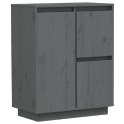 vidaXL Aparador de madera maciza de pino gris 60x34x75 cm