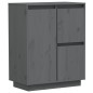 vidaXL Aparador de madera maciza de pino gris 60x34x75 cm vidaXL Aparador de madera maciza de pino gris 60x34x75 cm