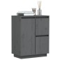 vidaXL Aparador de madera maciza de pino gris 60x34x75 cm vidaXL Aparador de madera maciza de pino gris 60x34x75 cm