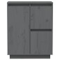 vidaXL Aparador de madera maciza de pino gris 60x34x75 cm vidaXL Aparador de madera maciza de pino gris 60x34x75 cm