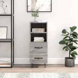 vidaXL Aparador madera de ingeniería gris Sonoma 34,5x34x90 cm
