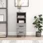 vidaXL Aparador madera de ingeniería gris Sonoma 34,5x34x90 cm vidaXL Aparador madera de ingeniería gris Sonoma 34,5x34x90 cm