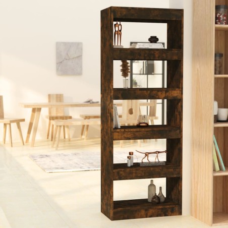 vidaXL Estantería/divisor madera ingeniería roble ahumado 60x30x166 cm